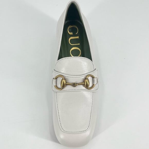 GUCCI Houdan Horsebit Leather Platform Loafers Chunky Retro Block Heel Size 35.5 - Picture 8 of 15